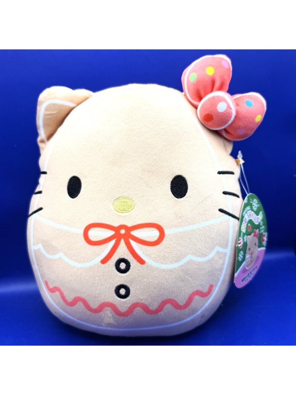 Hello Kitty Squishmallow 9" Gingerbread Cookie 2023 Sanrio Plush Toy New w/Tag